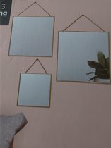 hangspiegel set 3 stuks 35, 30 en 20 cm combinatie glas en spiegel