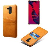 Back Cover met Opbergvakjes + PET Screenprotector voor Huawei Mate 20 Lite _ Bruin