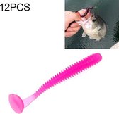 12 stks / pak Zacht Aas Worm Staart Wobblers Vissen Lokken Kunstmatige Siliconen Zout Geur Vissen Jigging Aas (C05)