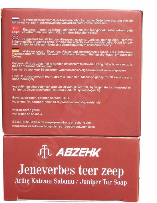 Abzehk Jeneverbes Teerzeep ( Juniper Par Soap). 100% Handmade en Natural.  Inhoud 150gr... | bol.com