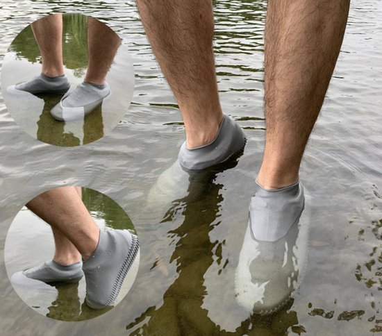Couvre-chaussures de pluie en silicone - Wit - Couvre-chaussures  antidérapants 