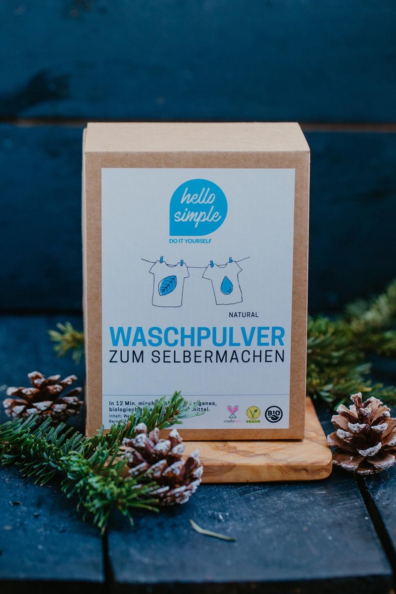 Goedkoopste Hello Simple Biologisch Wasmiddel Kit - 700 gr - DIY Kit - Milieuvriendelijk - Zelfgemaakt Wasmiddel - Veganistisch