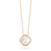 Silver Rose -CH2120MOP -Parelmoer Ketting -925 Zilver rosé-Cubic Zirkonia 40 cm + Verlengstuk