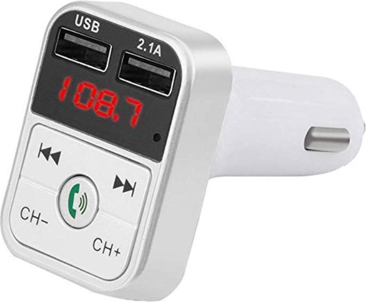 Émetteur FM de voiture Bluetooth Argent - Kit voiture sans fil