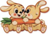 Houten kapstok 2 konijnen | Bartolucci