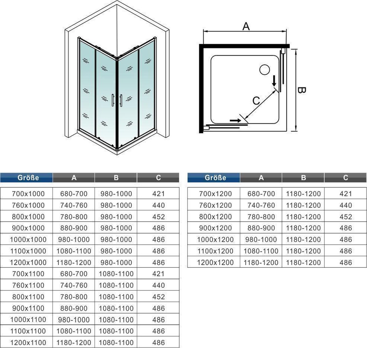 vierkantige hoekinstap douchecabine 120x120x195cm,dubbele schuifdeur,6mm nano veiligheidsglas easyclean