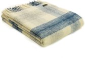 Tweedmill Plaid Meadow Check Blauw (Ink) - Nieuw wol - Made in the UK