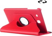 Samsung Galaxy Tab E 9.6 horizontaal Litchi structuur 360º Draaibaar Hoesje (rood)