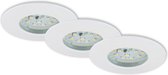 Briloner Leuchten Inbouwspots - 3 stuks - IP44 - LED - 5W - lichtkleur: warm wit - Ø75mm - Wit