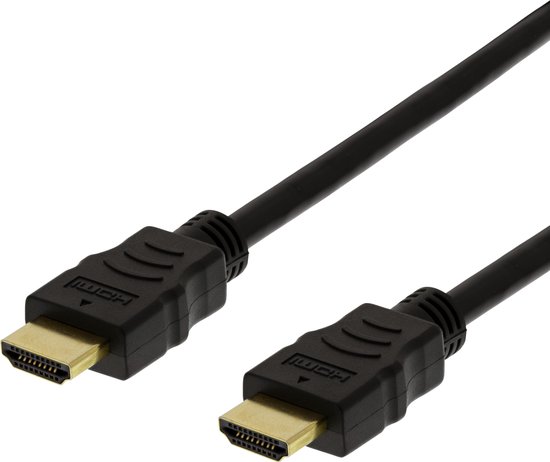 DELTACO HDMI-1040D-FLEX Flexibele HDMI-kabel, High Speed HDMI met Ethernet 4K, UltraHD bij 60 Hz, 4 m, Zwart