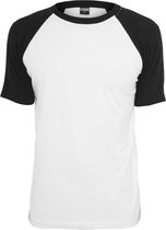 Urban Classics - Raglan Contrast Heren T-shirt - 2XL - Wit/Zwart