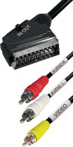 Goobay Scart (m) - Composiet 3RCA (m) kabel / zwart - 3 meter