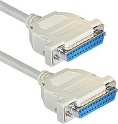 Transmedia Seriële RS232 null modemkabel 25-pins SUB-D (v) - 25-pins SUB-D (v) - 3 meter