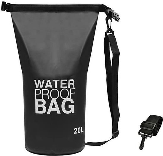 Waterproof Drybag - Drybag 20 Liter - Waterdichte tas – Strandtas - Zwart |  bol.com