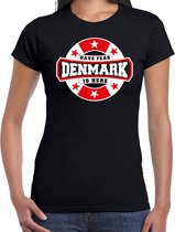 Have fear Denmark is here / Denemarken supporter t-shirt zwart voor dames 2XL