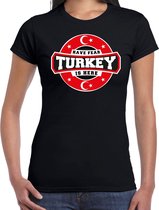 Have fear Turkey is here / Turkije supporter t-shirt zwart voor dames XS