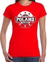 Have fear Poland is here / Polen supporter t-shirt rood voor dames S