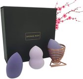 Sponge Puff Beauty Blender Set Pansy Purple - Latexvrij