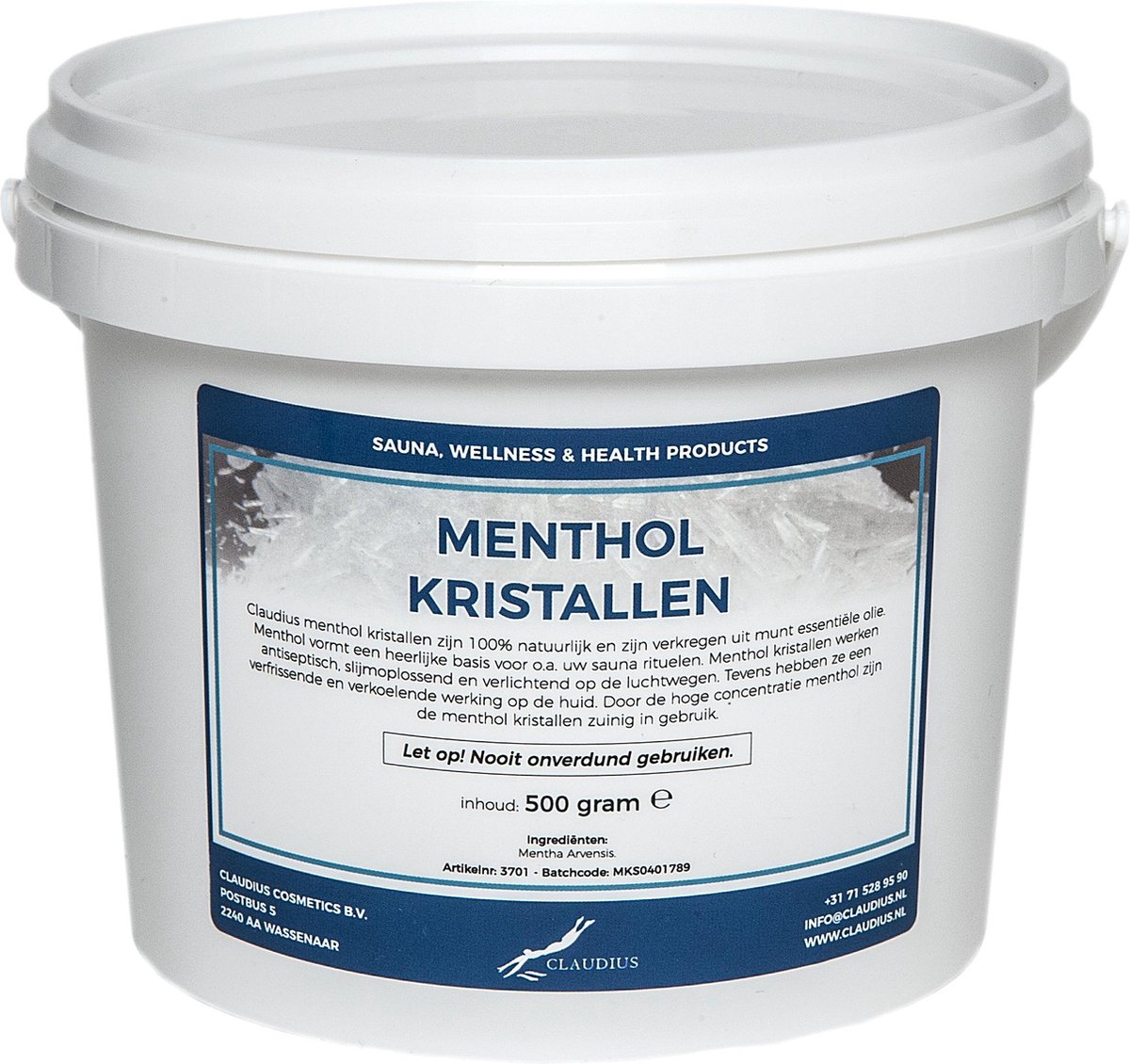 Menthol Kristallen 500 gram - Claudius Cosmetics B.V.