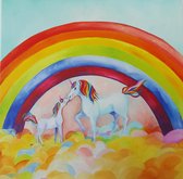 Schilderij: Hemeltjelief   30 x 30   ( Twinkelschilderijen - topcadeaus - kunst - schilderij - eenhoorn - unicorn - paarden- sprookjes - regenboog - kraamcadeau -baby- Efteling-  D