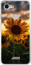 Google Pixel 3 Hoesje Transparant TPU Case - Sunset Sunflower #ffffff