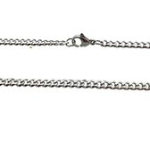 Ketting dubbele gourmet schakel staal 50cm 4mm zilverkleurig