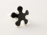 Zilveren ring met onyx - maat 18