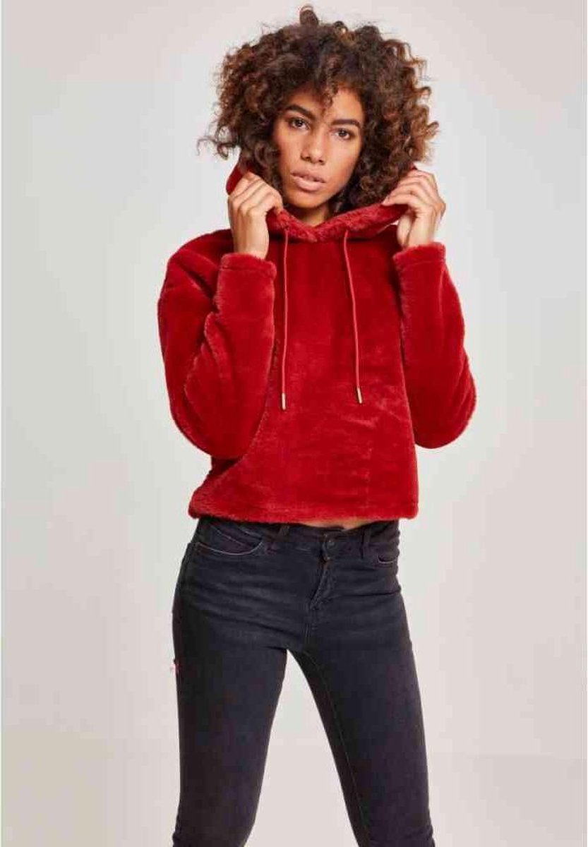 Urban Classics Oversize Short Teddy Hoodie/trui XS Rood