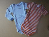 body set 1x korte en 1 x lange mouw petit bateau 12maand 74  , voor jongen