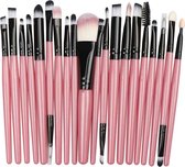20Stuks Make-Up Kwasten Set Roze Zwart Oogschaduw Foundation Poeder Eyeliner Wimper Lip Make Up Borstel Cosmetische beauty Tool Kit Hot