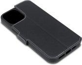 Apple iPhone 12 Mini hoesje - MobyDefend slim-fit extra dunne bookcase - Zwart - GSM Hoesje - Telefoonhoesje Geschikt Voor: Apple iPhone 12 Mini