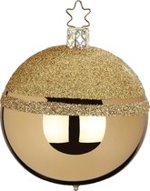 Glittertop Twee Gouden Kerstballen van 8 cm - Handgemaakt in Duitsland