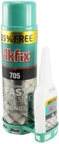 AKFIX Secondelijm set 125gr met activator 500ml, twee-componentenlijm, industriele lijm met activator set, super glue adhesive