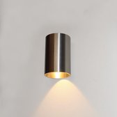 Wandlamp Brody 1 Aluminium - Ø7,2cm - LED 4W 2700K 360lm - IP54 - Dimbaar > wandlamp binnen mat staal | wandlamp buiten mat staal | wandlamp mat staal | buitenlamp mat staal | muur