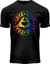 Fox Originals Love = Love Essentials T-shirt Heren & Dames Black Zwart Maat L