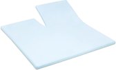 Damai Organic - Topper hoeslaken met split (tot 15 cm) - Bio satijn - 160x200 cm - Sky Blue