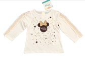 Disney Minnie Mouse shirt - lange mouw - creme/goud -  maat 68 (6 maanden)