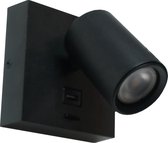 Artdelight - Wandlamp Master LED - Zwart - USB - GU10 LED 6W 2700K - IP20
