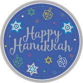 Amscan Feestborden Happy Hanukkah 17,7 Cm Blauw 18 Stuks