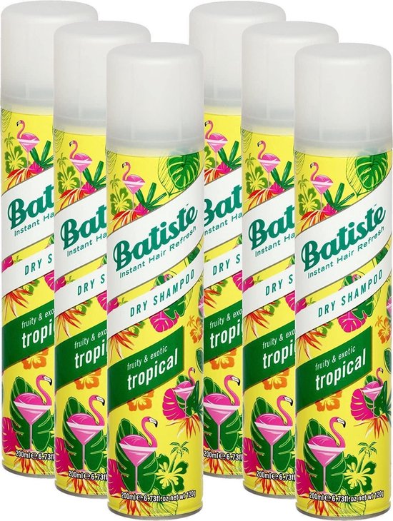 Batiste Tropical Droogshampoo - 6x 200 ml - Voordeelpakket