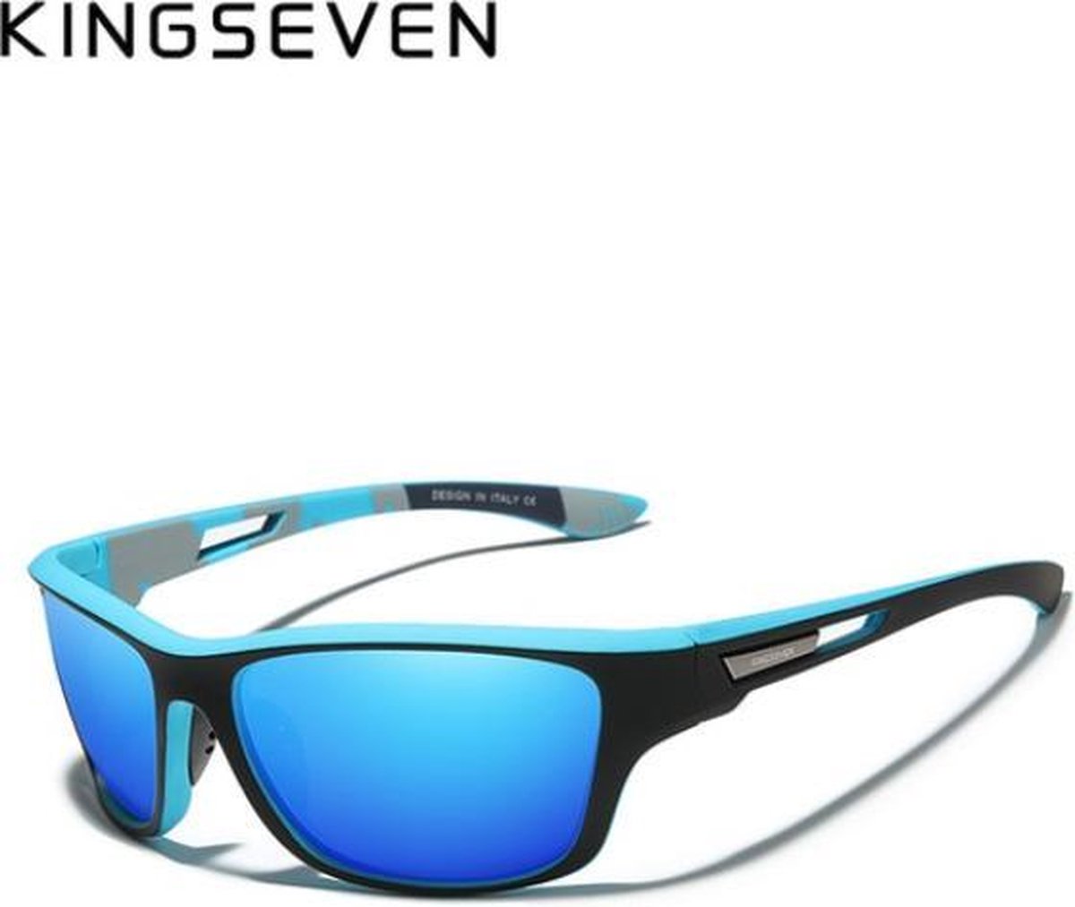 KingSeven Sport Zonnebril - Heren - UV400 - Gepolariseerd - Blauw/Zwart