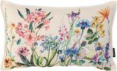 Jacquard Flowers Long Kussenhoes | Polyester - Jacquard Stof | 30 x 50 cm