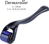Dermaroller Darkblue 0.3mm  540 Naalden  Perfect voor beginners & Gezicht | Titanium | Derma roller - Anti aging – Anti rimpel – Huidverzorging – Huidverjonging – Gezicht – Huid – Gezichtsbor