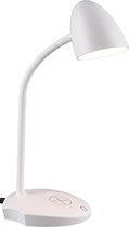 LED Bureaulamp - Tafelverlichting - Trion Lida - 4W - Warm Wit 3000K - Rond - Mat Wit - Kunststof