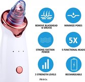 Blackhead remover - Premium - Puisten Verzorging - mee eters verwijderen - Pore Cleaner – Gezichtsverzorging - Poriënreiniger - Inclusief 5 Opzetstukken – Puistjes verwijderen –3 snelheden - 