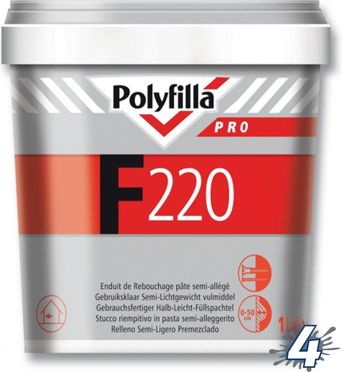 POLYFILLA PRO F220 LICHTGEWICHT VULMIDDEL 1 L