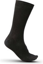 5x stuks katoenen sokken Kariban volwassenen zwart maat 39-42 - mid season sokken dames en heren