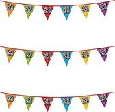 3x stuks vlaggenlijnen met glitters 21 jaar thema feestartikelen - Verjaardag versieringen - 8 meter - Plastic
