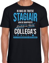 Ik was de trotse stagiair van de leukste en beste collegas cadeau t-shirt zwart voor heren - afscheids kado voor stagiair S