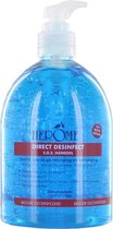 Herome Direct Desinfect Handgel Double Active in flacon met pompje- Desinfecterende Handgel met 80% Alcohol - Beschermt Tegen Bacteriën en Droogt de Handen Niet Uit - 500ml.
